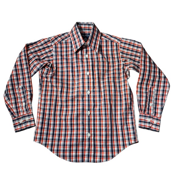 Brooks Brothers Boys Size XS Red and Blue Plaid Long Sleeve Button Down Shirt - Picture 1 of 4